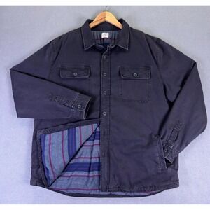 Faherty Jacket Mens 2XL Washed Black Blanket Lined CPO Work Utility Outdoor
